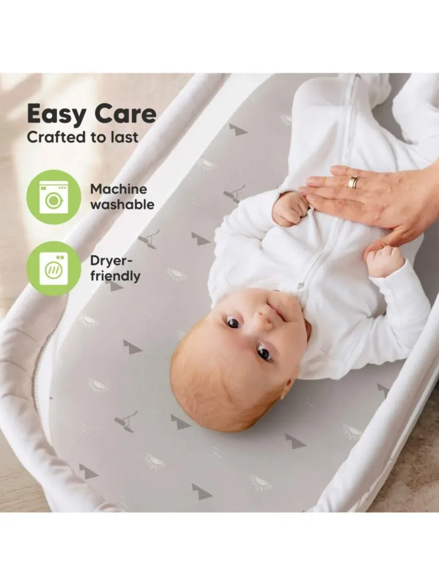 Комплект из 2 простыней для детской люльки Soothe, простыни для матраса прикроватной люльки — изображение 7 из 9