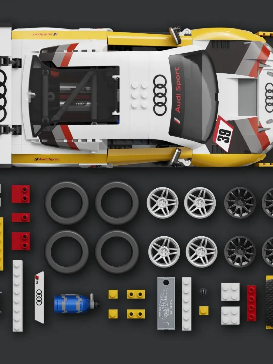 Конструктор Hot Wheels 15 Audi R8 LMS, 820 деталей Mattel Brick Shop — изображение 4 из 6, нет цвета
