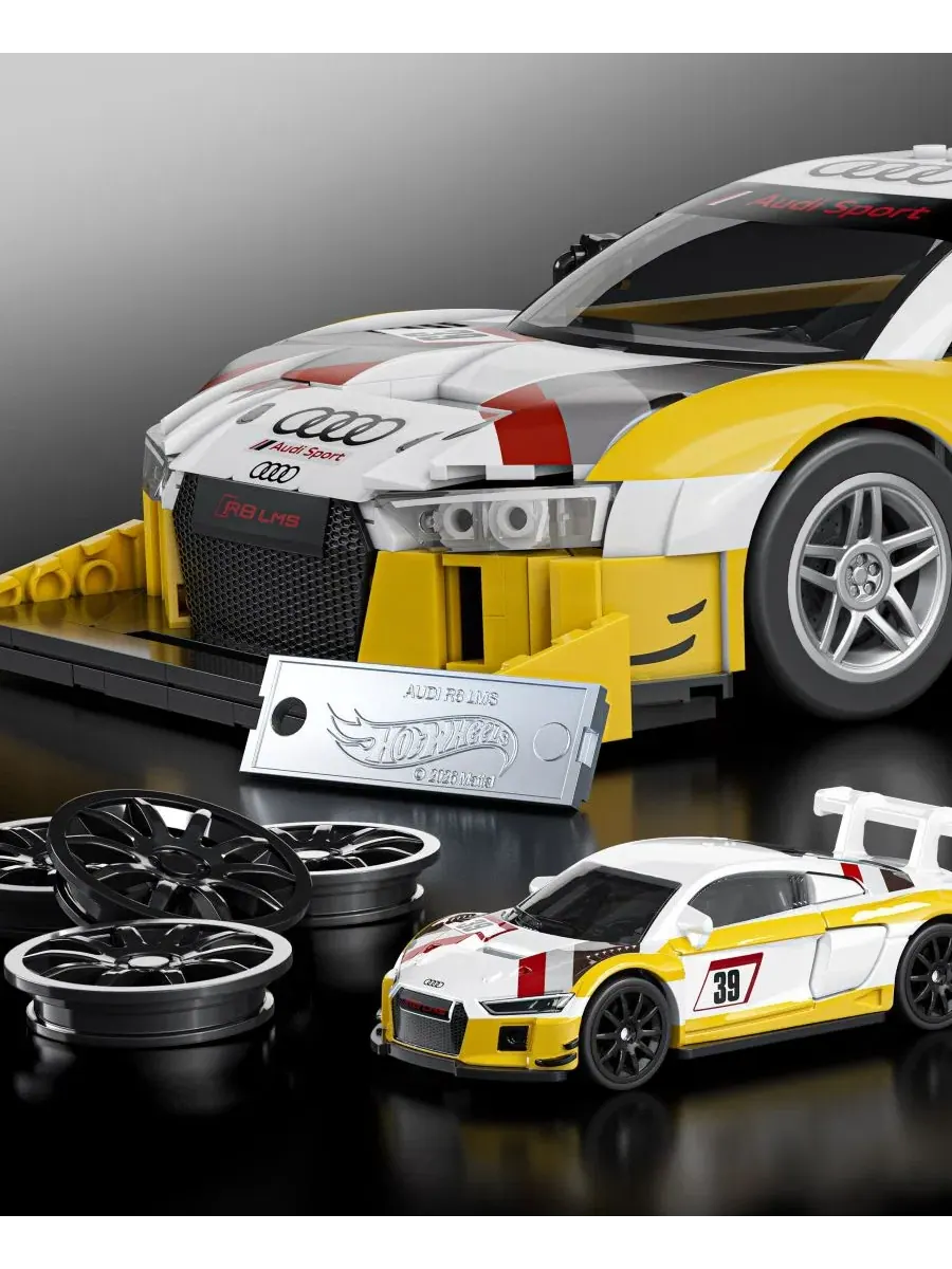 Конструктор Hot Wheels 15 Audi R8 LMS, 820 деталей Mattel Brick Shop — изображение 5 из 6, нет цвета
