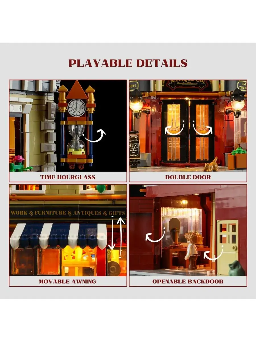 Конструктор модульный с подсветкой Antique-Store Lighting Retro Shop 2847 деталей Lumibricks — изображение 6 из 10