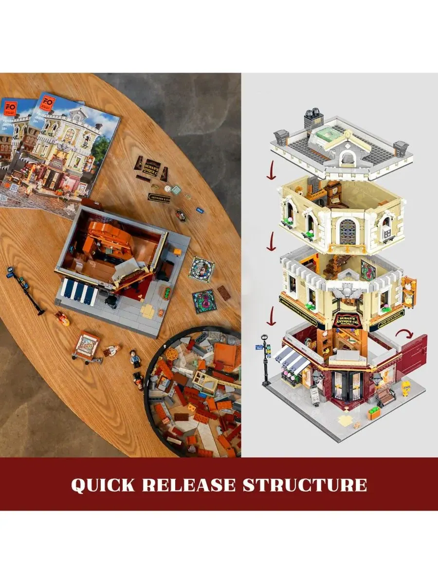 Конструктор модульный с подсветкой Antique-Store Lighting Retro Shop 2847 деталей Lumibricks — изображение 7 из 10