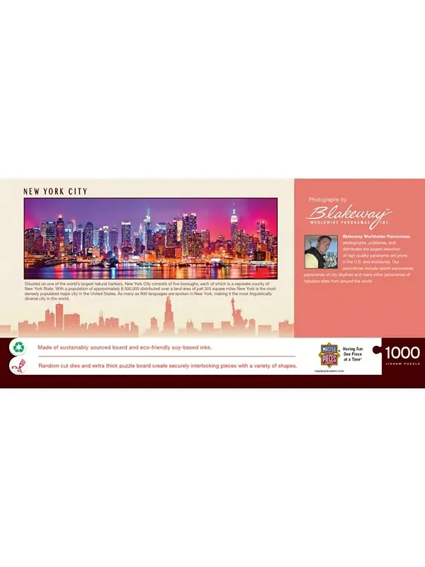 Шедевры Нью-Йорка Пазл из 1000 деталей с панорамным видом Masterpieces Puzzles — изображение 3 из 3, мульти