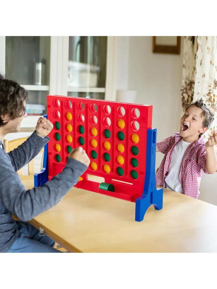 Большой игровой набор Connect 4-to-Score с 42 монетами для игры на открытом воздухе Gouun — изображение 2 из 10, синий