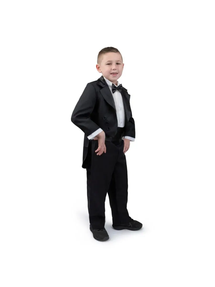 Костюм черного смокинга для детей (мальчиков и девочек) Dress Up America — изображение 2 из 3, нет