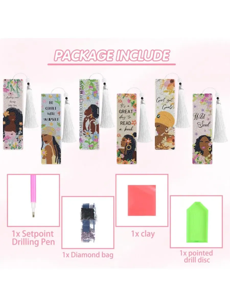 Набор для творчества Boho Painting Bookmark Kit, 6 предметов GNUADZ — изображение 2 из 4, черный
