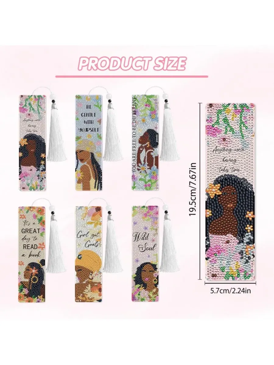 Набор для творчества Boho Painting Bookmark Kit, 6 предметов GNUADZ — изображение 3 из 4, черный