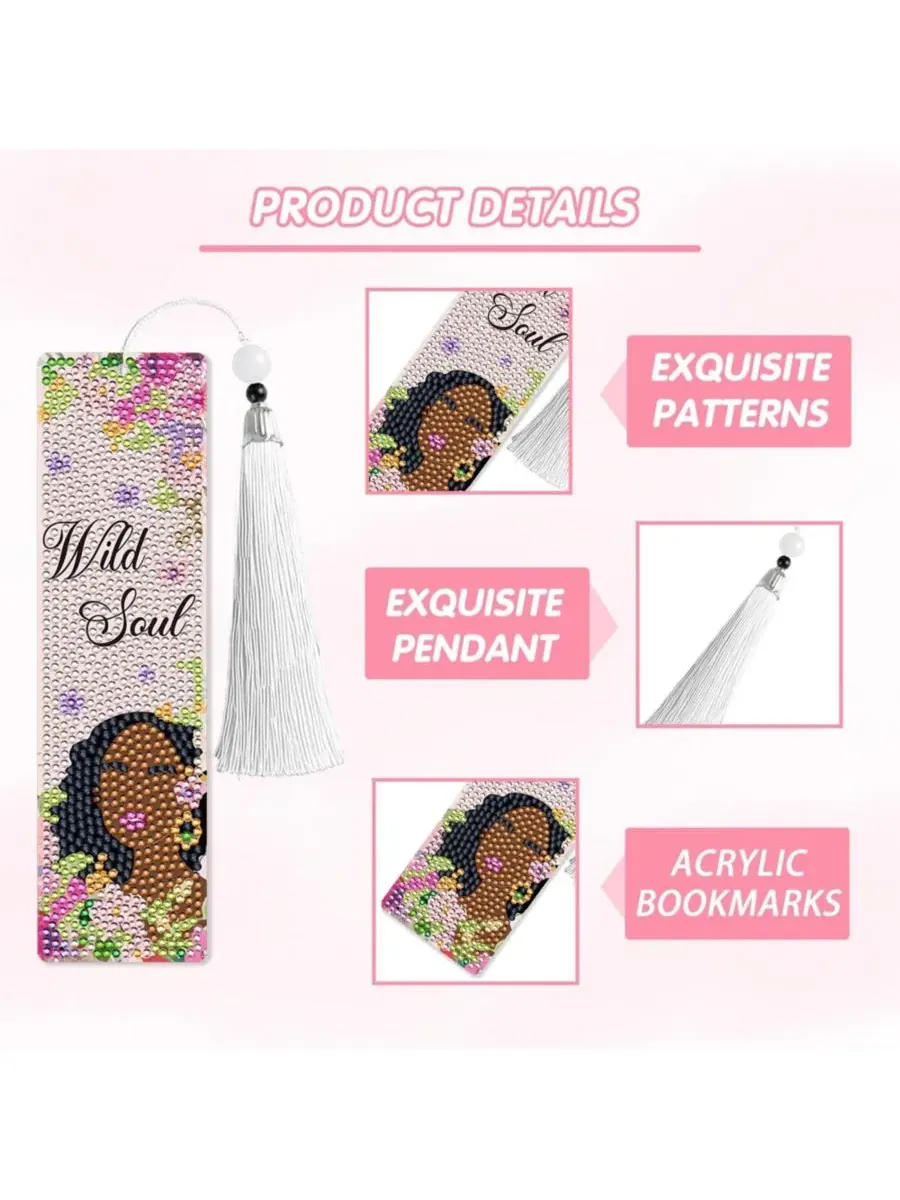 Набор для творчества Boho Painting Bookmark Kit, 6 предметов GNUADZ — изображение 4 из 4, черный