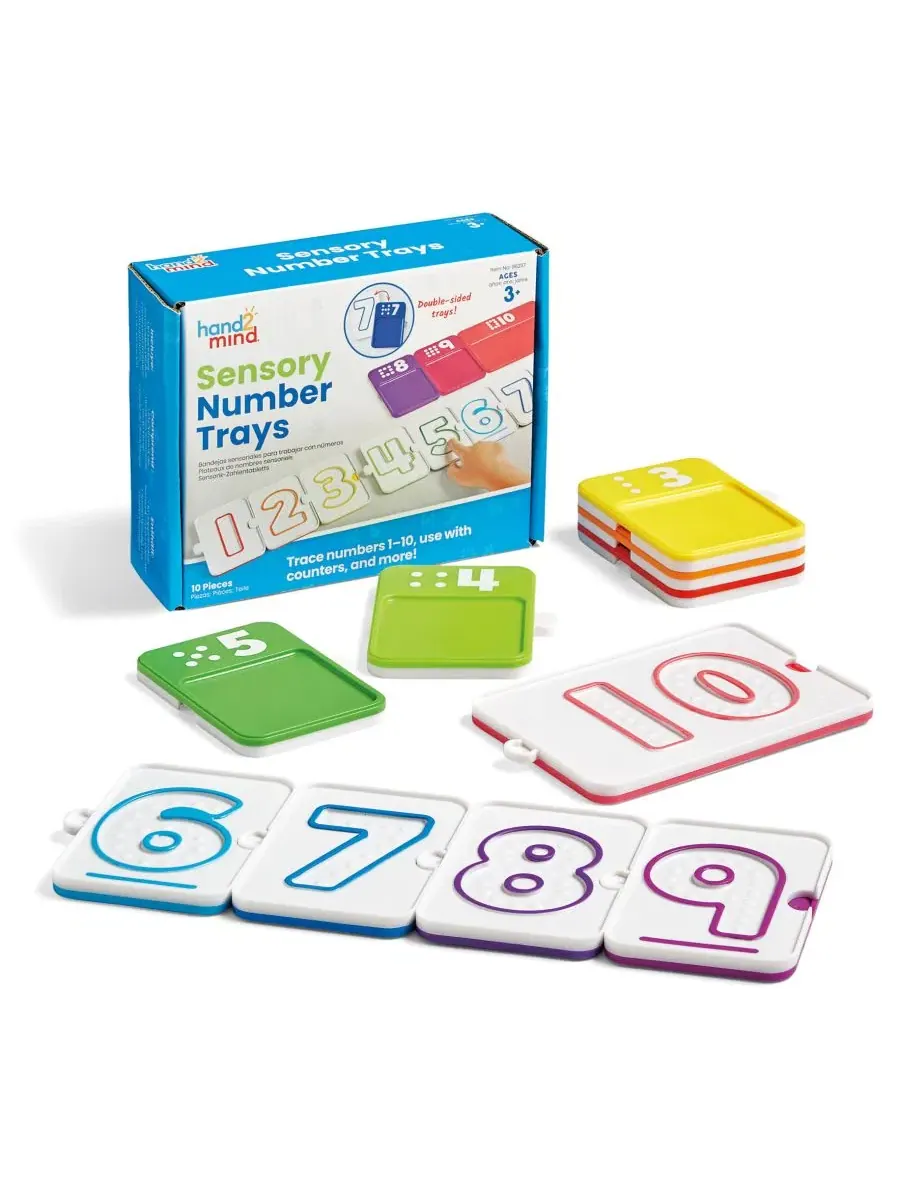 Набор сенсорных трафаретов для цифр Learning Resources Sensory Number Trays, 10 шт. — мульти