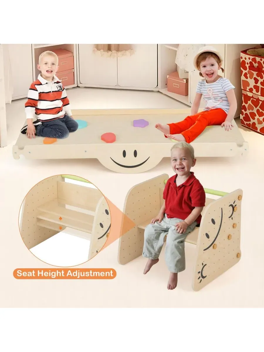Детский деревянный игровой набор-качалка с горкой и лестницей, модель Triangle Climber Set GOUUN — изображение 5 из 10