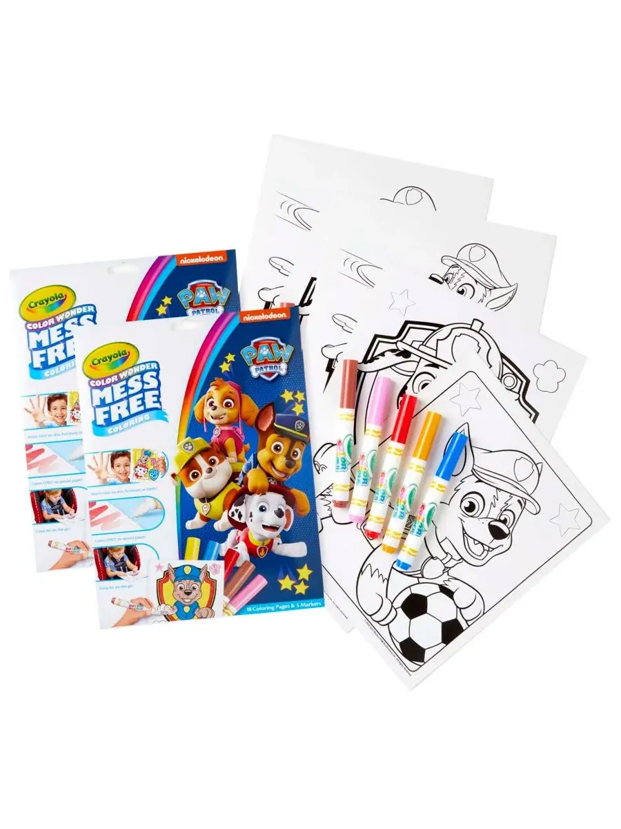 Набор для раскрашивания Color Wonder с персонажами Paw Patrol, 2 комплекта Crayola — мульти
