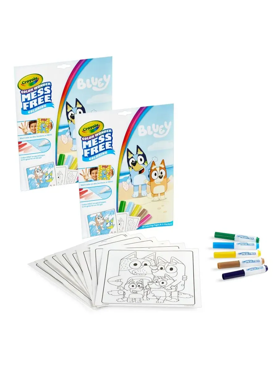 Набор для раскрашивания Color Wonder Bluey с маркерами, 2 комплекта Crayola — мульти