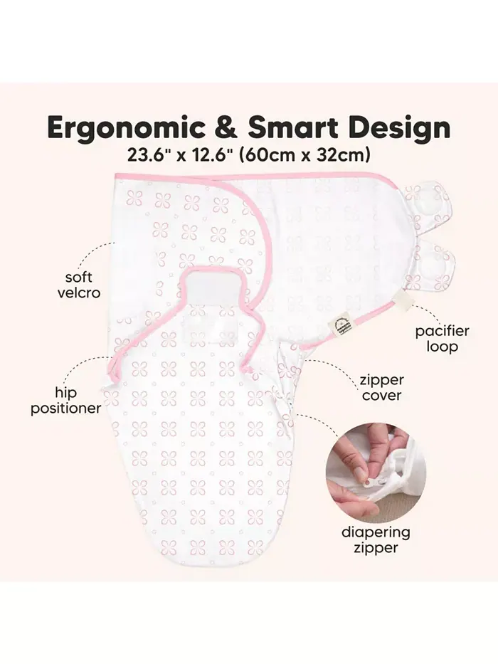 3pk Soothe Zippy детские пеленки 0-6 месяцев, спальные мешки для новорожденных, пеленки на молнии — изображение 3 из 9