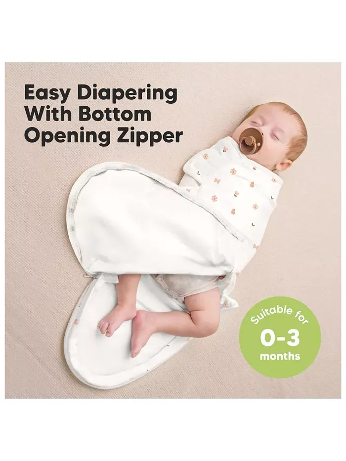 3pk Soothe Zippy детские пеленки 0-6 месяцев, спальные мешки для новорожденных, пеленки на молнии — изображение 2 из 9