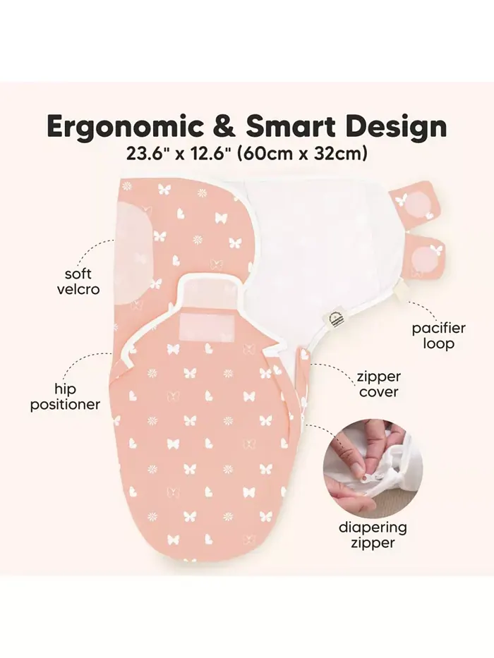 3pk Soothe Zippy детские пеленки 0-6 месяцев, спальные мешки для новорожденных, пеленки на молнии — изображение 3 из 9