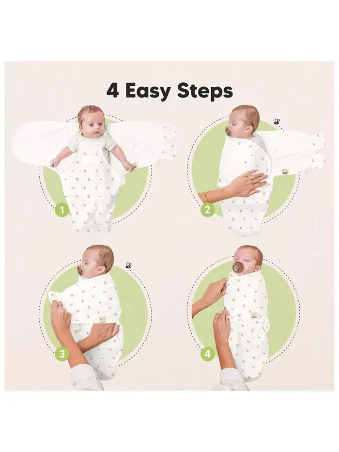 3pk Soothe Zippy детские пеленки 0-6 месяцев, спальные мешки для новорожденных, пеленки на молнии — изображение 6 из 9