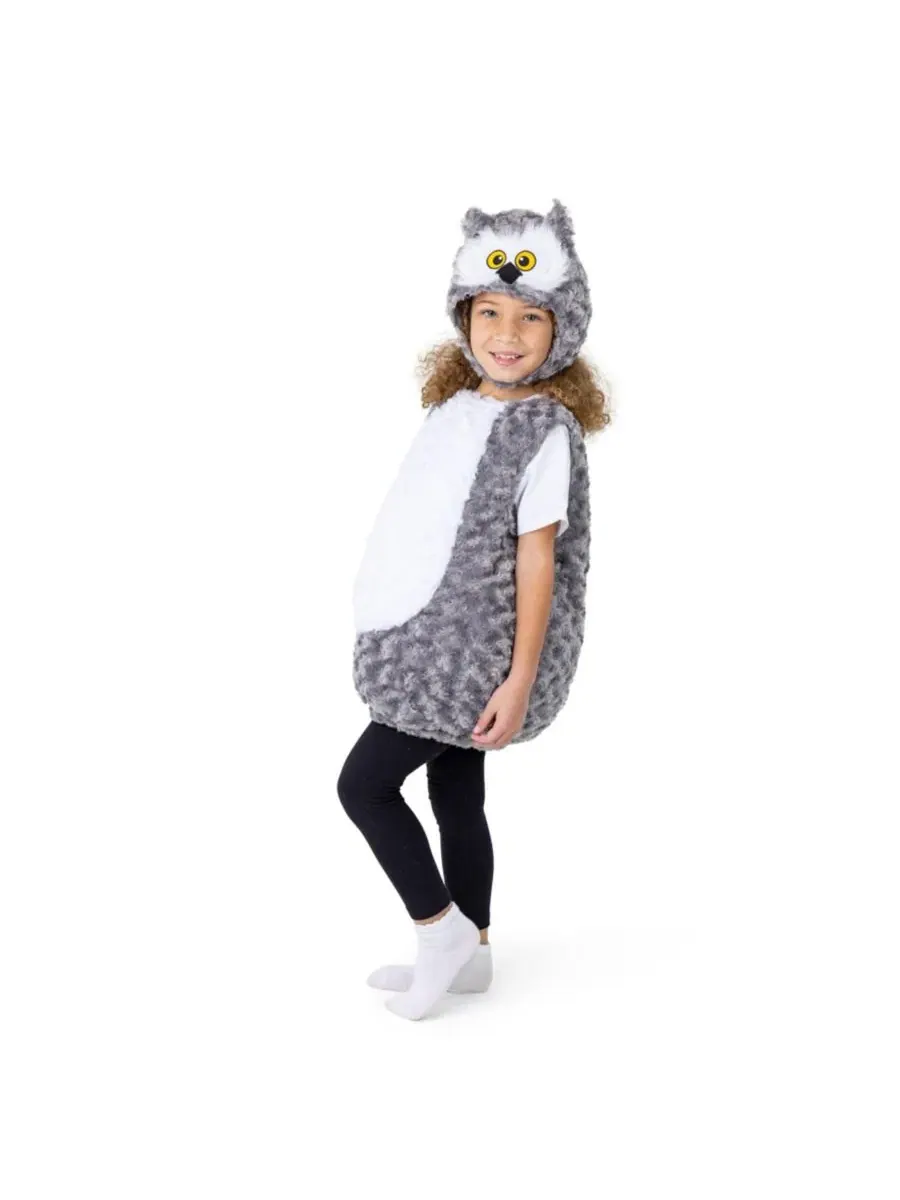 Костюм совы с капюшоном, плюшевый Dress Up America — изображение 2 из 2, нет цвета