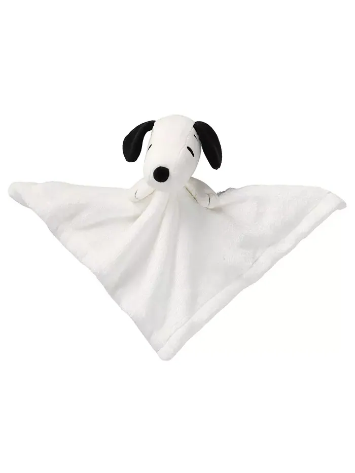Детское одеяло-игрушка Baby Peanuts Snoopy Lovey белое/черное плюшевое Lambs & Ivy — изображение 3 из 3, белый