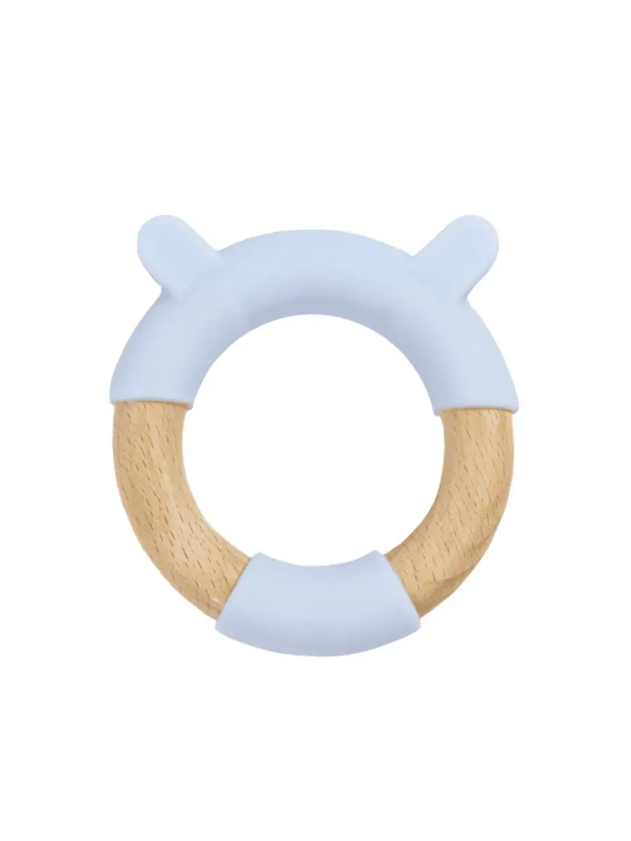 Прорезыватель Blue Bear Circle из силикона и дерева Goosewaddle