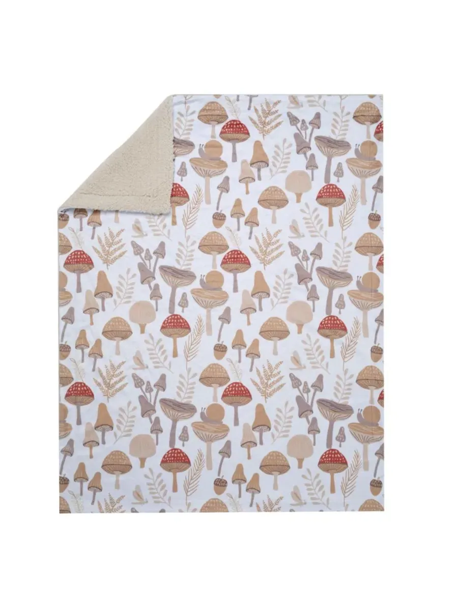 Роскошное мягкое одеяло Baby Mushroom Meadow белого/бежевого цвета Lambs & Ivy — изображение 3 из 7, бежевый