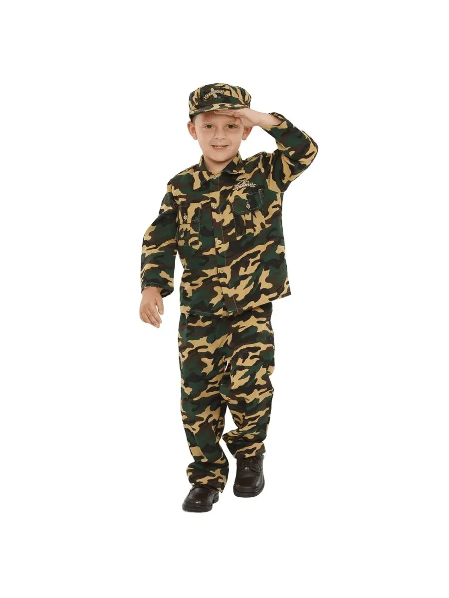 Костюм солдата с нашивкой ARMY, с брюками на резинке Dress Up America