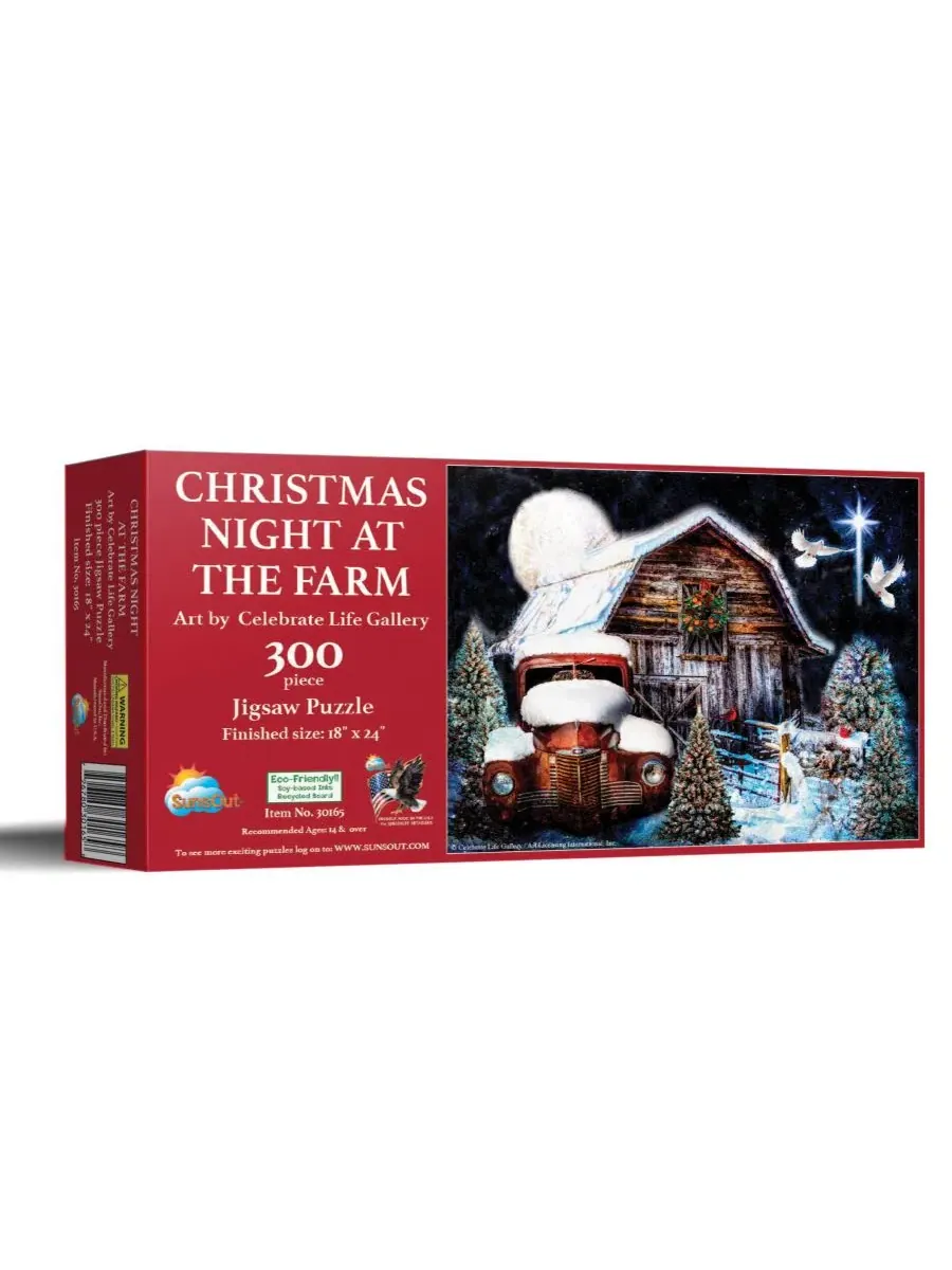 Пазл 300 деталей «Christmas Night at the Farm» SunsOut, 45×61 см — мульти