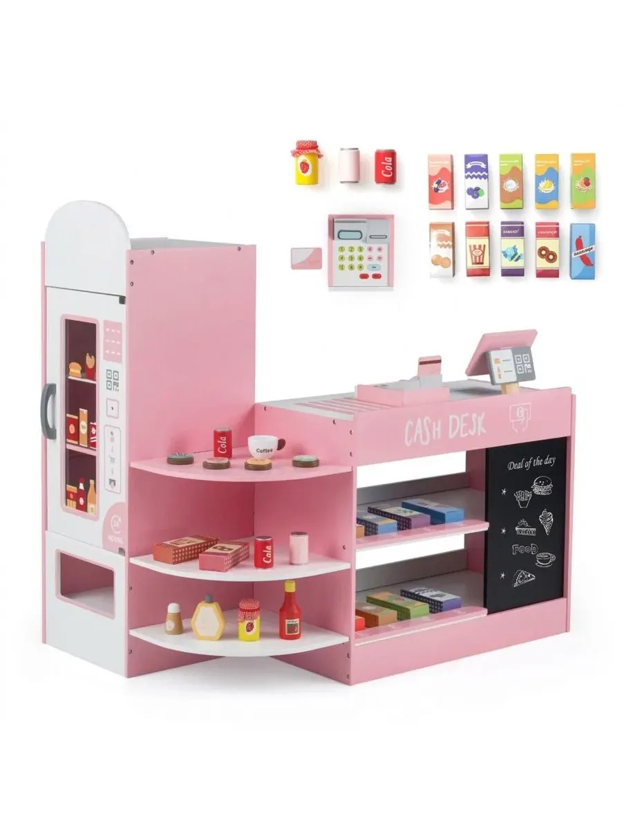 Игровой набор продуктового магазина с кассой и POS-терминалом SUGIFT — изображение 1 из 11, серый