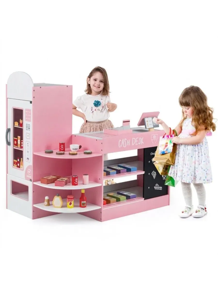 Игровой набор продуктового магазина с кассой и POS-терминалом SUGIFT — изображение 2 из 11, серый