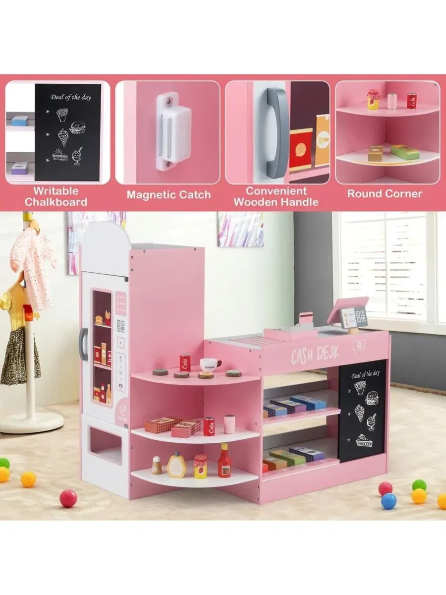 Игровой набор продуктового магазина с кассой и POS-терминалом SUGIFT — изображение 4 из 11, серый