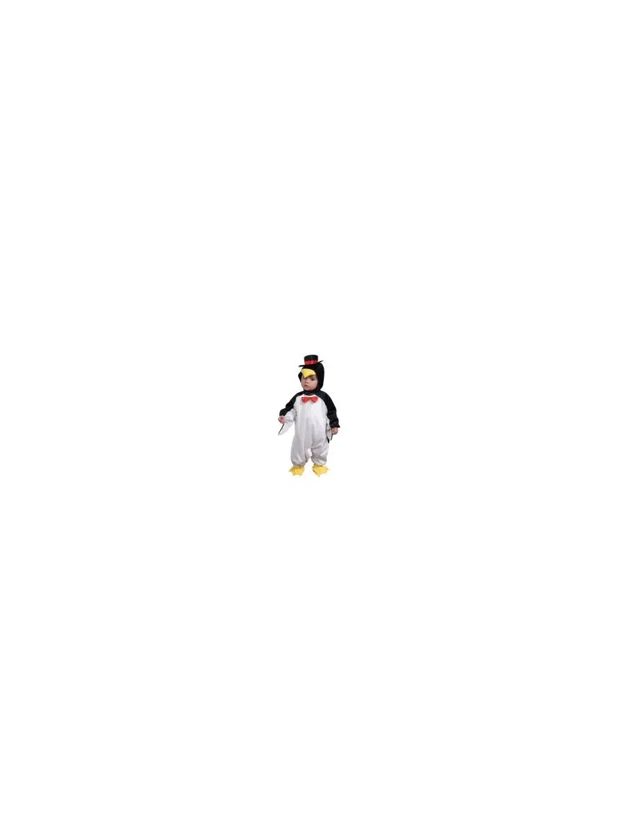 Детский костюм пингвина с капюшоном, модель Penguin Hooded Romper Costume Dress Up America — изображение 2 из 2, черный/белый
