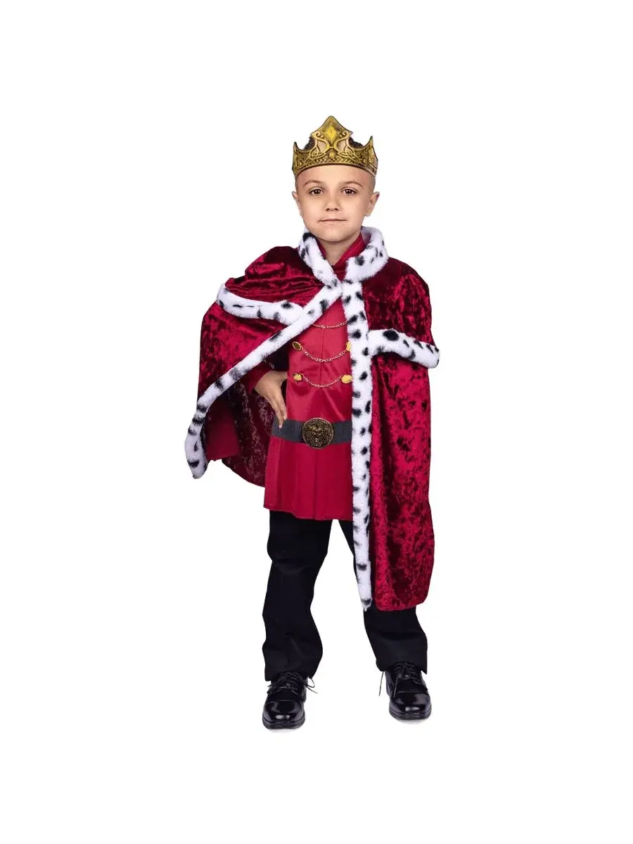 Костюм короля с плащом, короной, поясом и топом, Regal King Costume Set Dress Up America