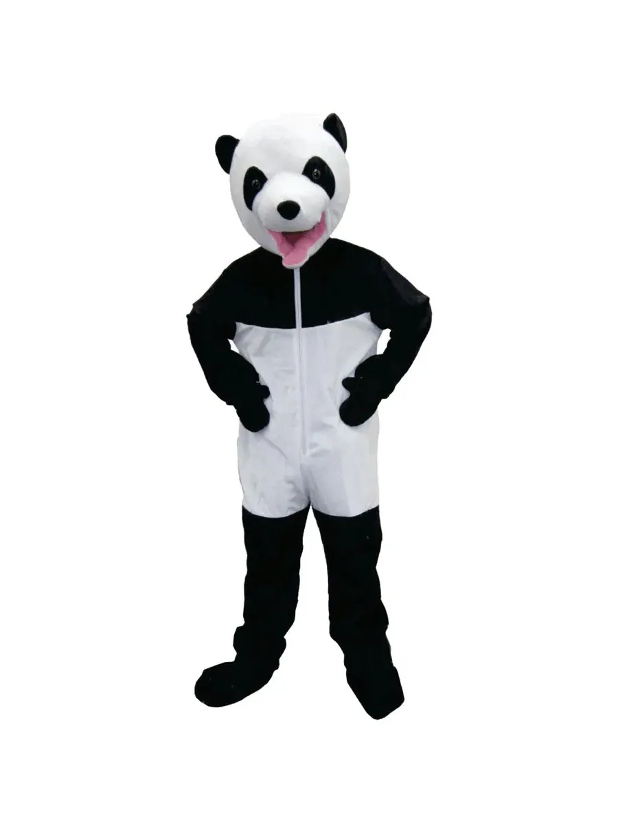 Костюм панды с комбинезоном и маской-головой Giant Panda Jumpsuit & Head Mask Mascot Dress Up