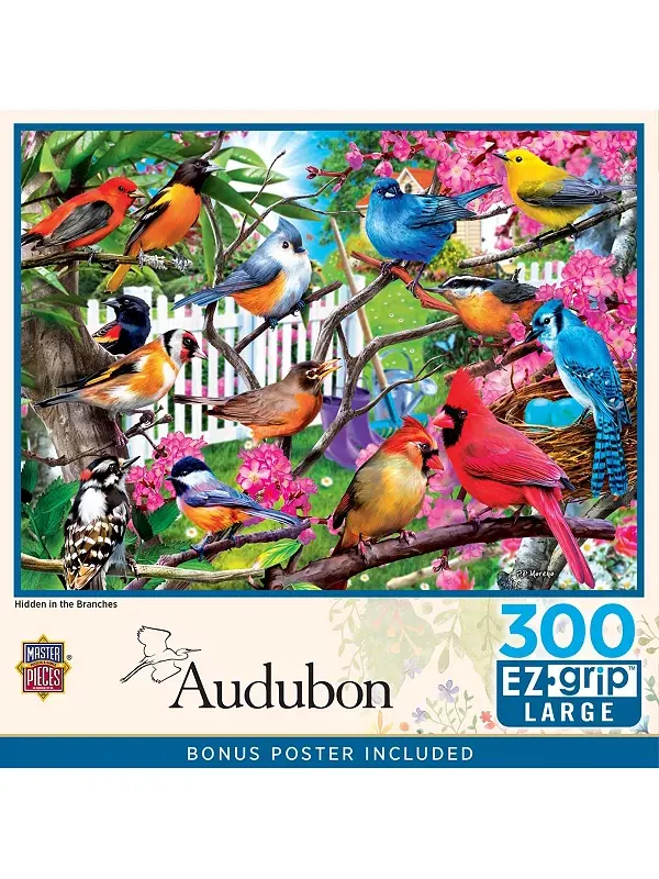 Шедевры Одюбона - спрятанные в ветвях пазлы EZ Grip из 300 деталей Masterpieces Puzzles — мульти