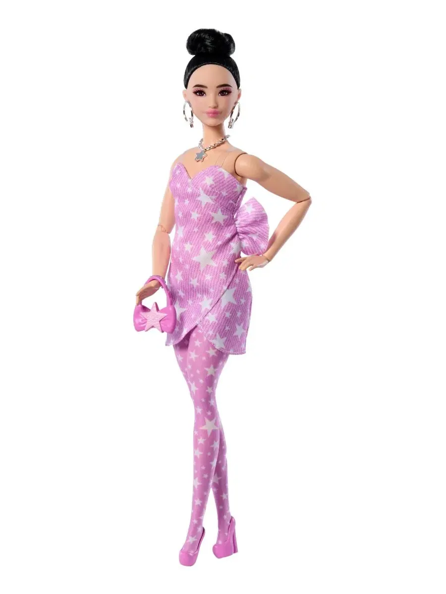 Модная кукла класса люкс в джинсовом платье со звездным принтом Barbie — изображение 1 из 6, нет цвета