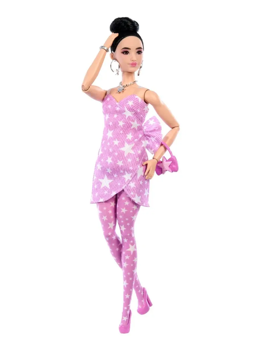 Модная кукла класса люкс в джинсовом платье со звездным принтом Barbie — изображение 5 из 6, нет цвета