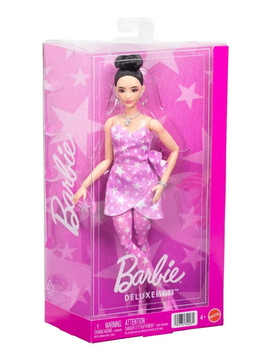 Модная кукла класса люкс в джинсовом платье со звездным принтом Barbie — изображение 6 из 6, нет цвета