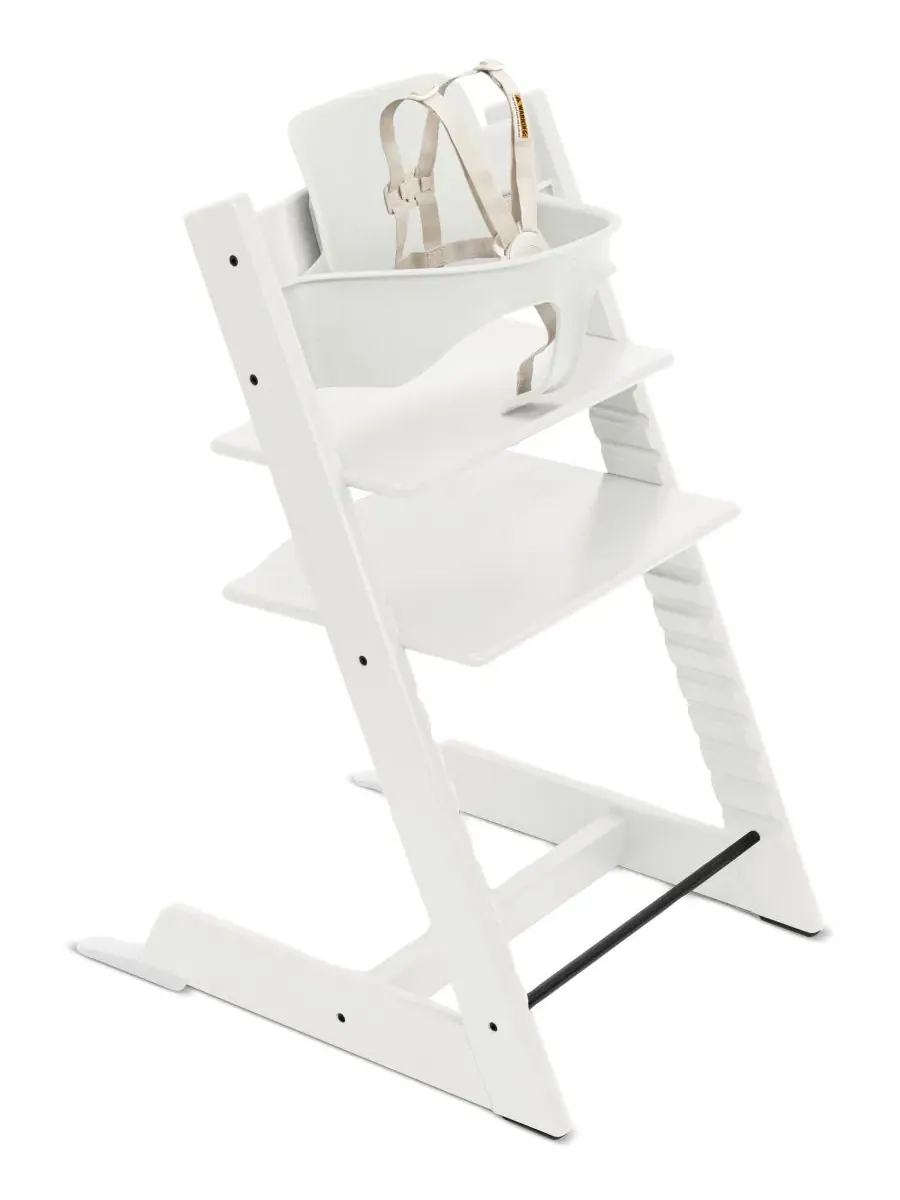 Детский стульчик для кормления Baby Tripp Trapp и набор для малыша Stokke — белый