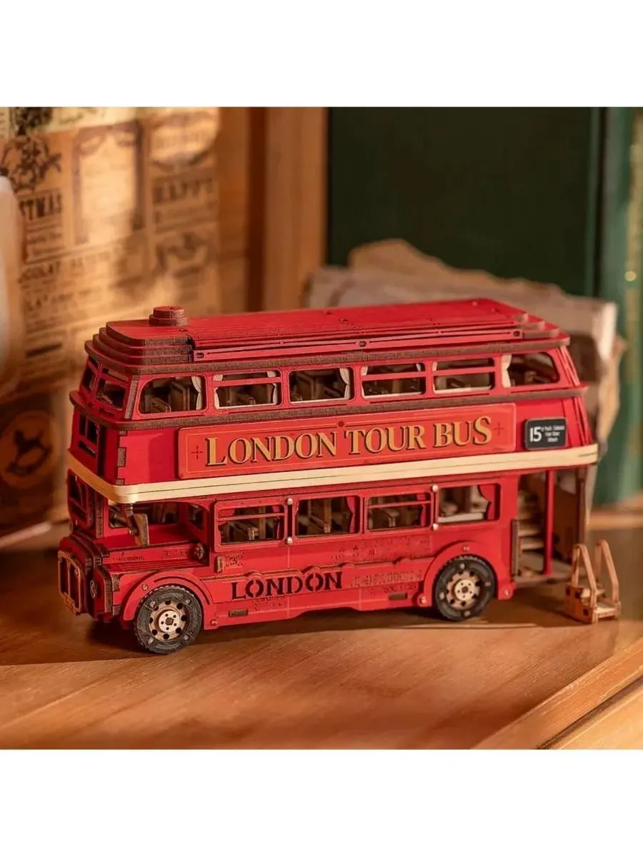 3D-пазл London Tour Bus Car Model Robotime — изображение 5 из 6, нет цвета