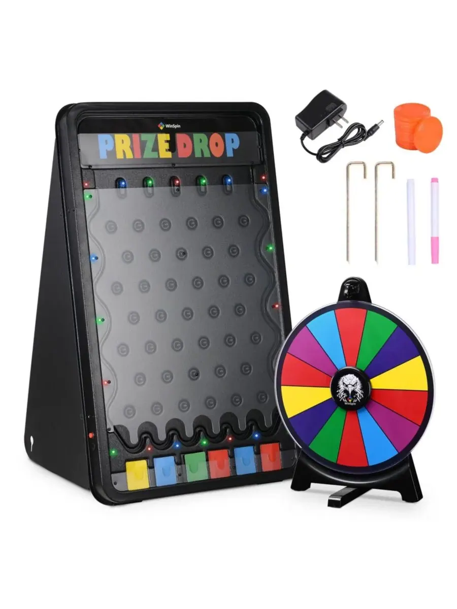 Игровой набор для розыгрыша призов с LED-подсветкой и колесом фортуны WinSpin — прозрачный