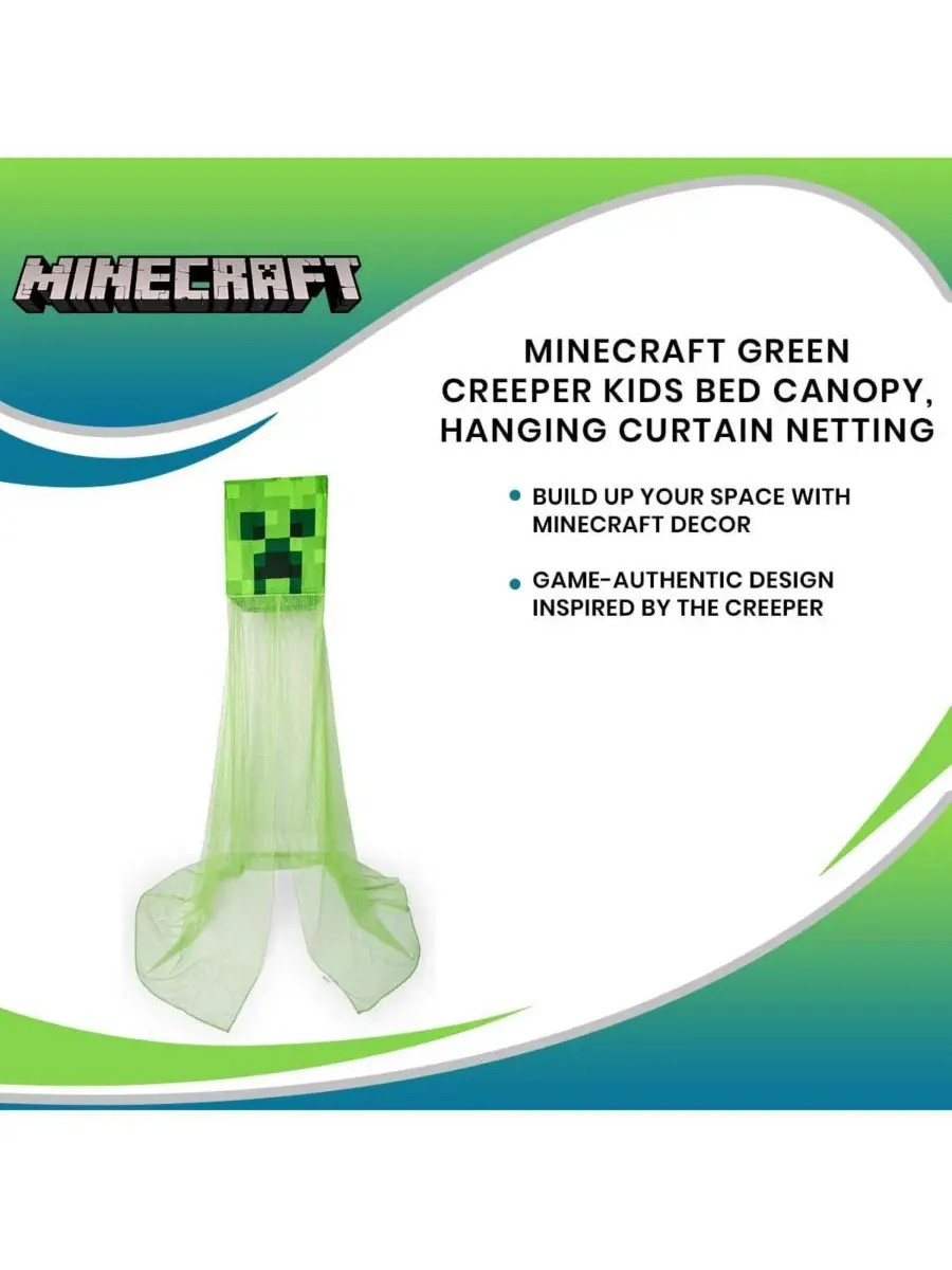 Детский балдахин-крипер Minecraft с сеткой, 254x457 см Ukonic — изображение 7 из 7