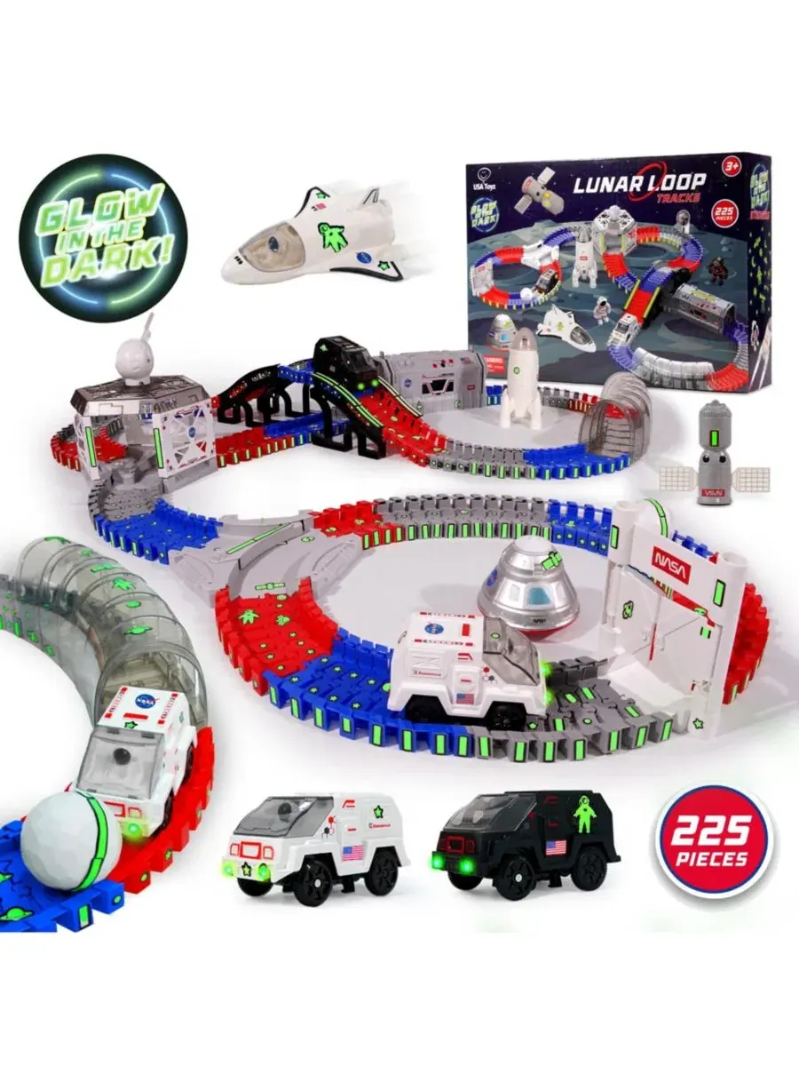 Игровой набор «Лунная петля: космические рельсы NASA», 225 деталей Usa Toyz — мульти