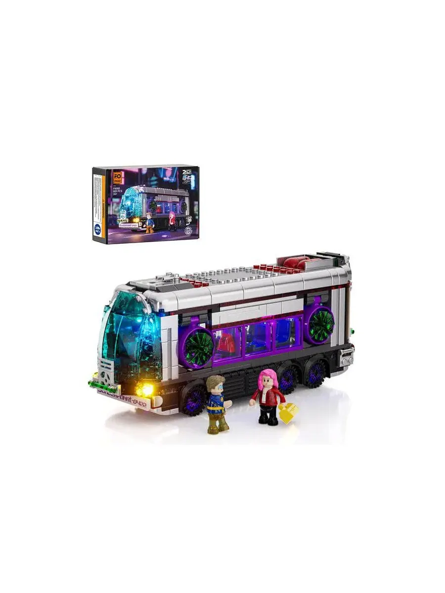 Конструктор Lumibricks 2 in 1 Future-Bus Lighting Building Bricks Set, 605 деталей