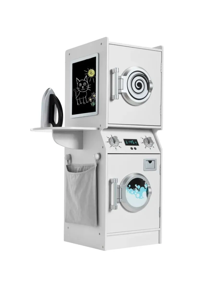 Игровой набор стиральной машины и сушилки с игрушечным утюгом Best Choice Products — белый