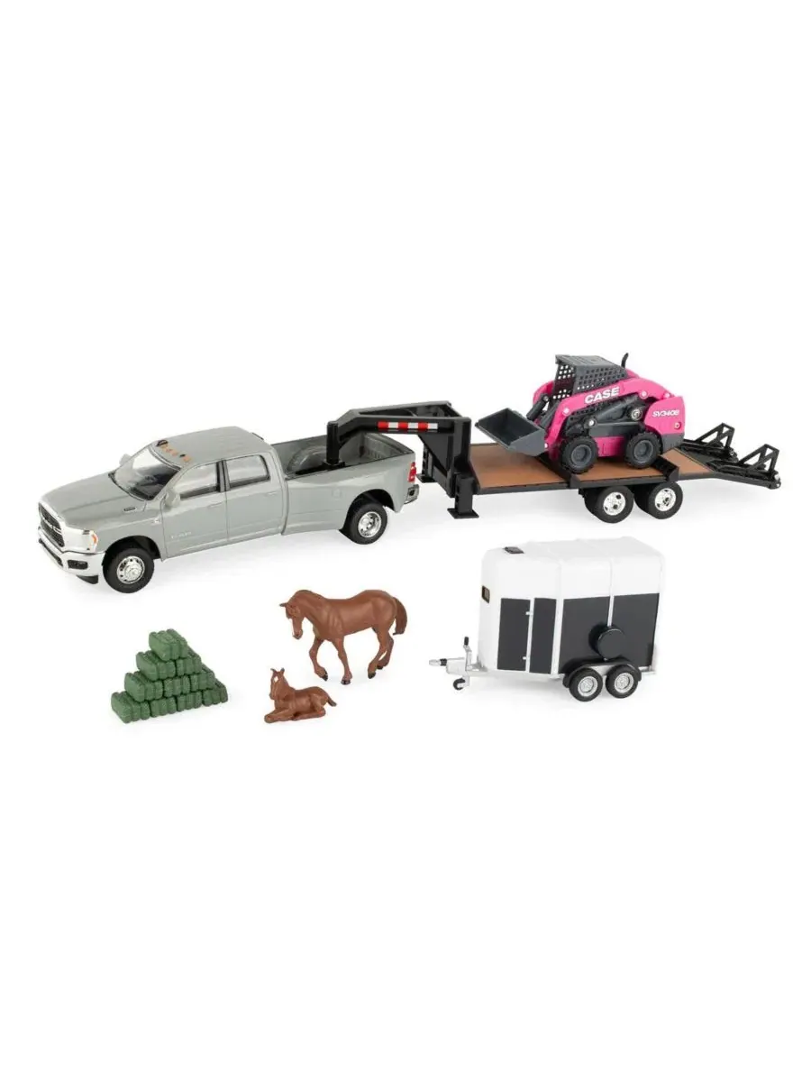 Игровой набор с миниатюрной моделью CASE SV340B и пикапом RAM ERTL — мульти
