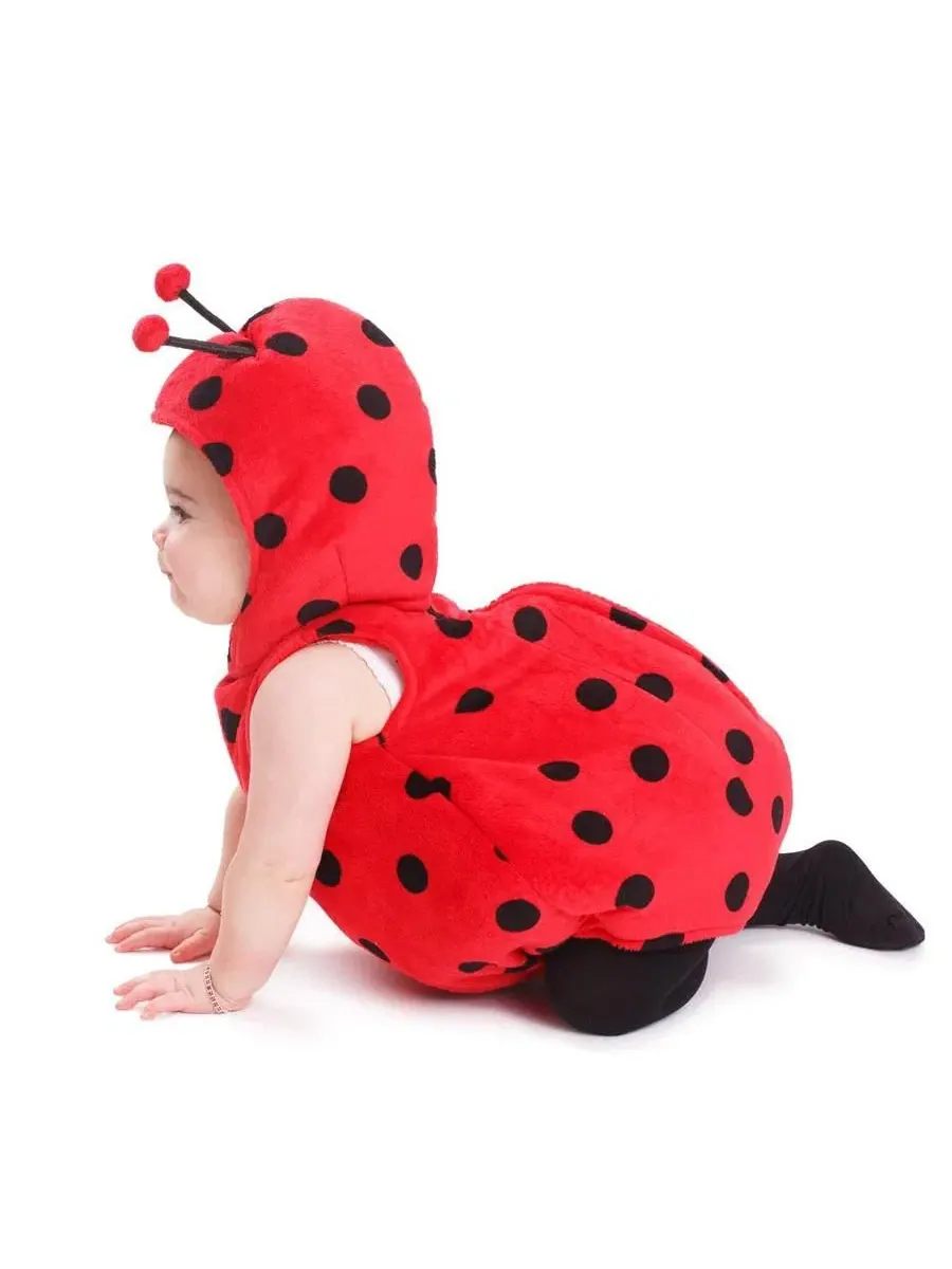 Детский костюм божьей коровки с капюшоном и усиками Dress Up America — изображение 3 из 4, красный/черный