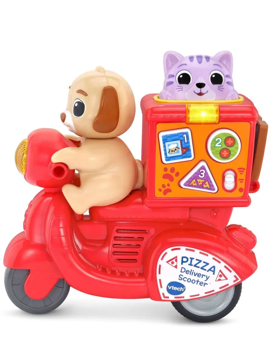 Развивающая игрушка Press & Roll Pizza Scooter Numbers, Shapes & Colors Learning Toy VTech — мульти