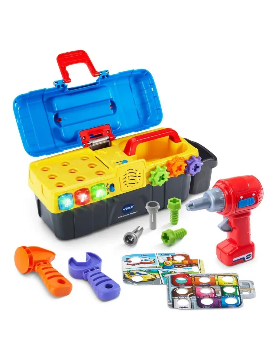 Игрушечный набор инструментов с электронным лотком и дрелью VTech Drill & Learn Toolbox — мульти