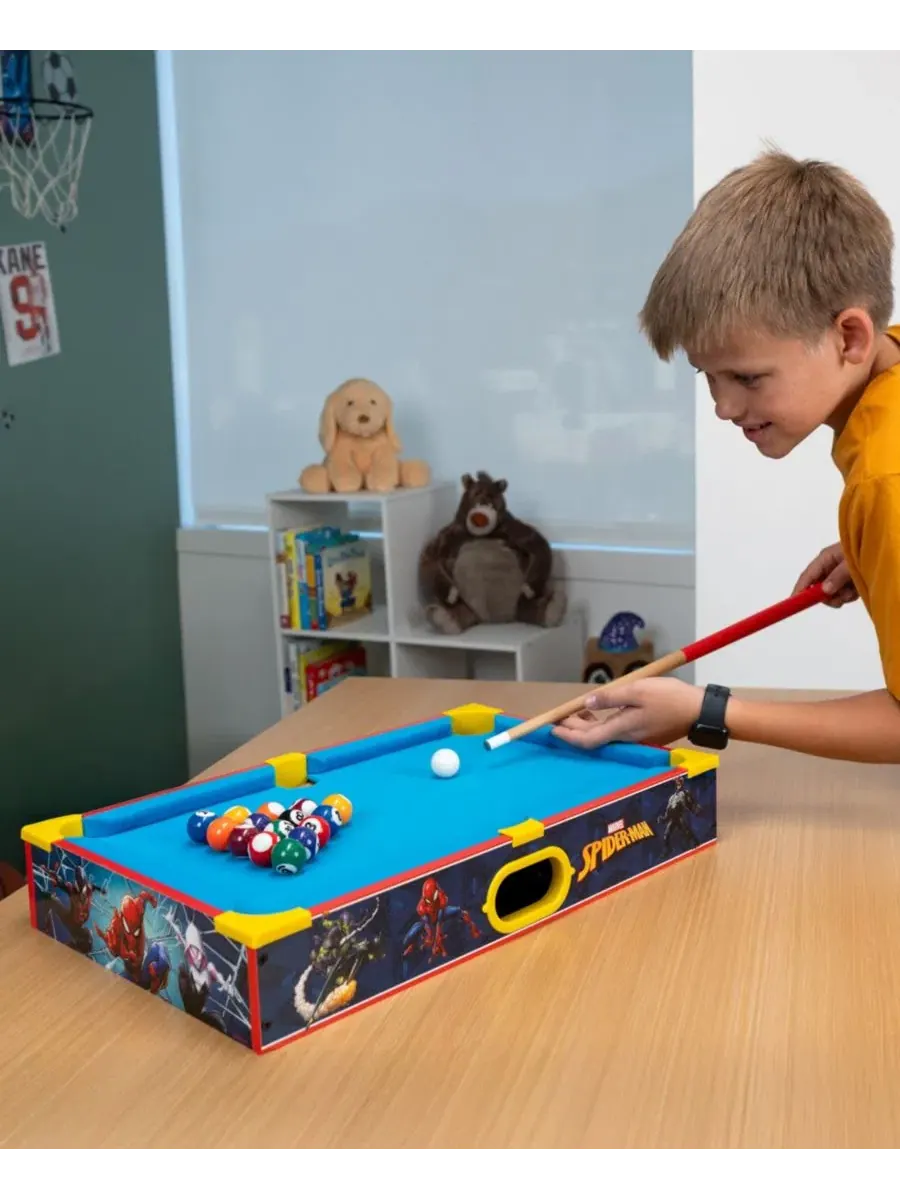 Настольный бильярд Spider-Man Tabletop Pool Table World Tech Toys — изображение 5 из 8, нет цвета