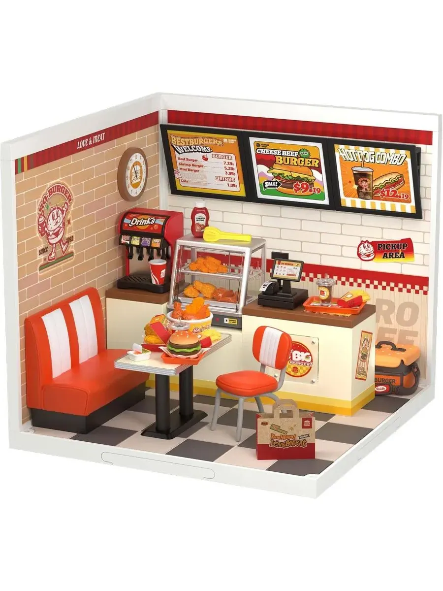 Набор для самостоятельного строительства миниатюрного домика «Yum Yum Burgers», игрушка подходит