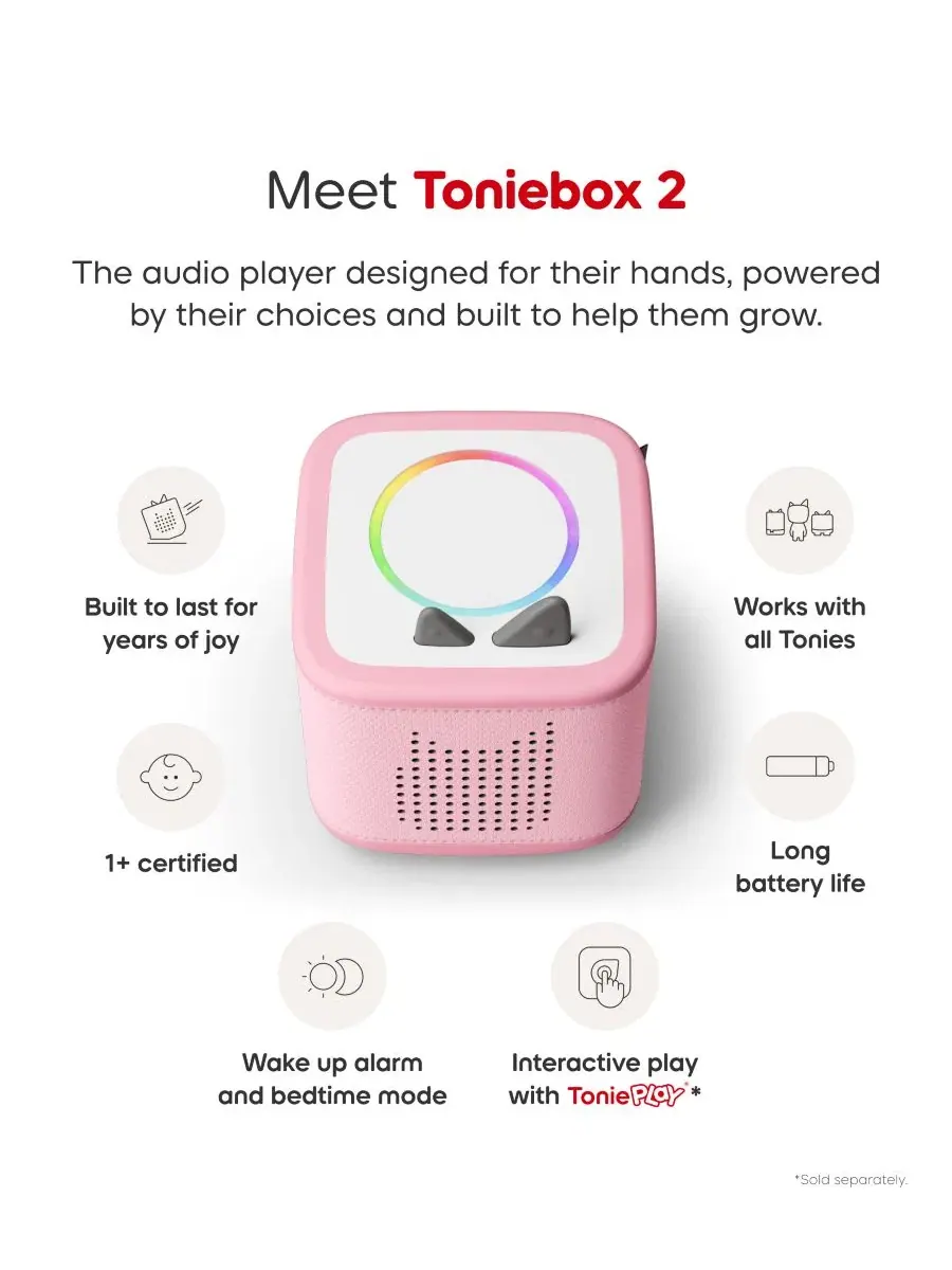 Стартовый набор Playtime Puppy Toniebox 2 - розовый Tonies — изображение 4 из 8, нет цвета