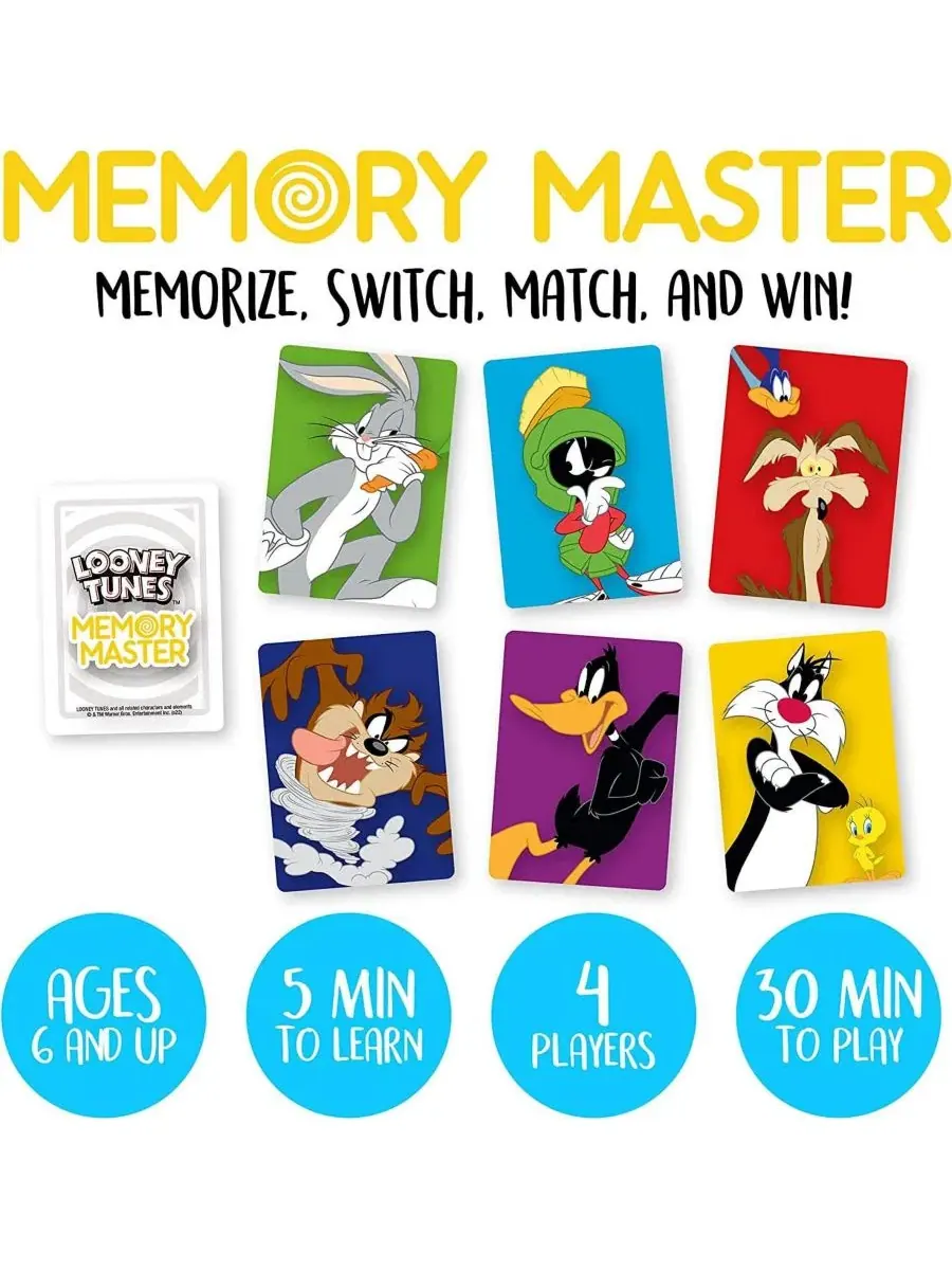 Карточная игра Looney Tunes Memory Master Nmr Distribution — изображение 2 из 4, нет цвета